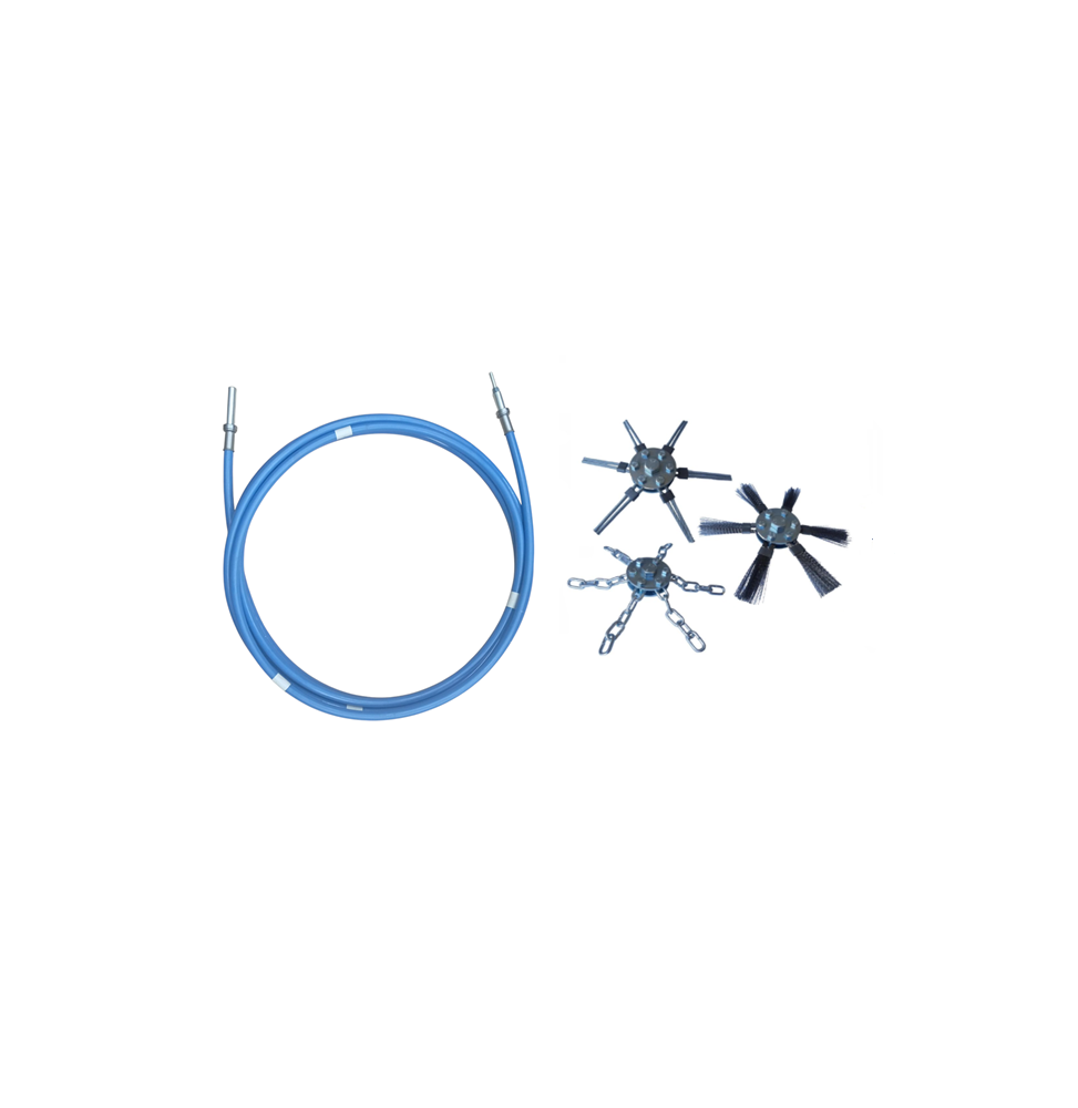 ZESTAW LANCA DO CZYSZCZENIA KOMINA NA WIERTARKĘ 5M + 3 GŁOWICE (6)
